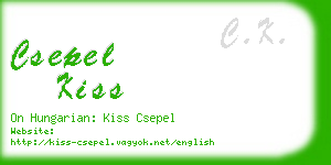 csepel kiss business card